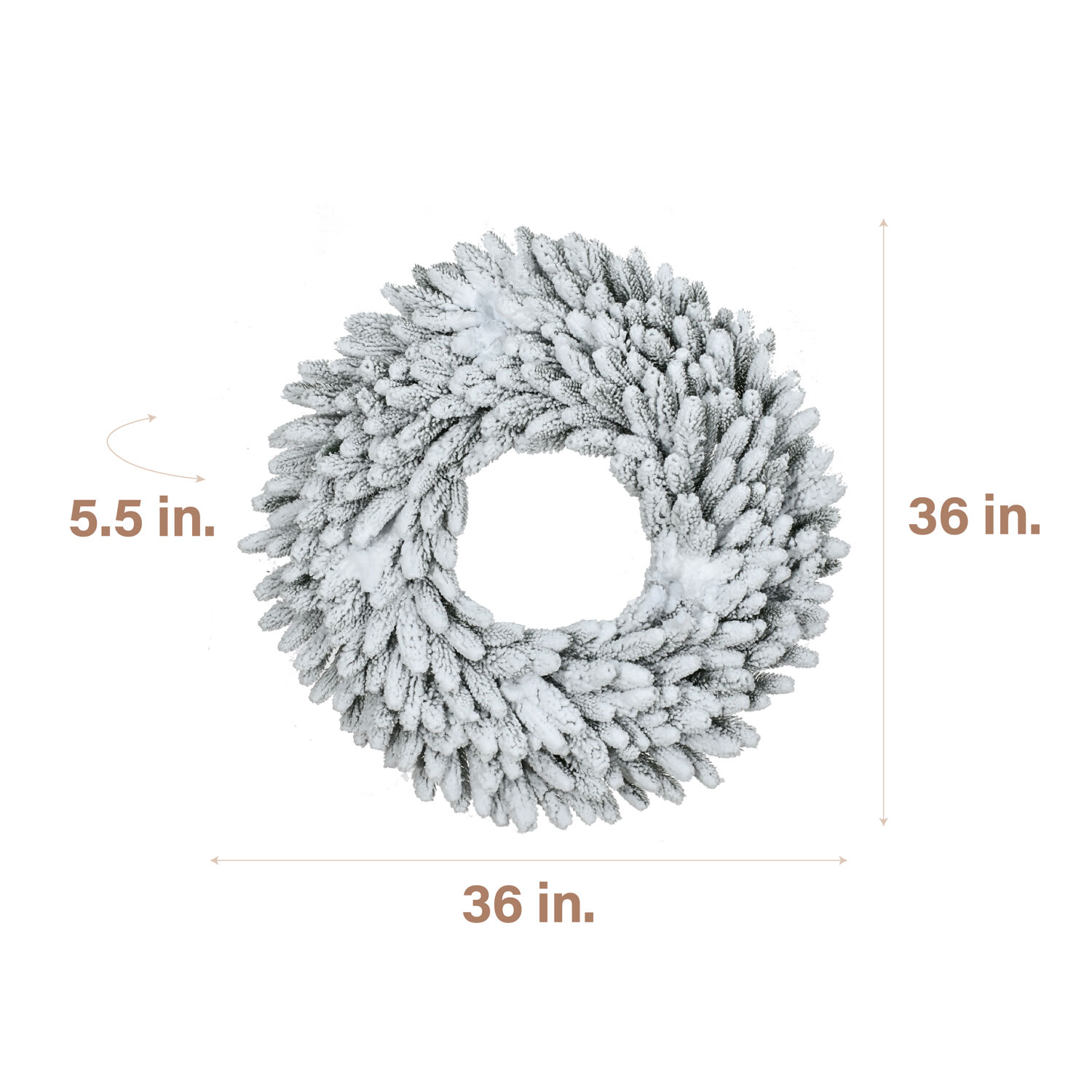 Fraser Hill Farm 36 in Icy Frost Snow Flocked Wreath, FFIF036WR-0SN