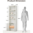 thumbnail image 3 of Casaottima Bookshelf and Bookcase with Doors, Floor Standing 6-Tier Shelf Display Storage Shelves, Tall Bookcases for Home Office, Living Room, White 2 Pack, 3 of 7