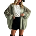 thumbnail image 2 of Karymi Cute Tops for Women Sheer Chiffon Cardigan, Oversized Lantern Long Sleeve Lightweight Beach Bikini Cover Up Open Front Top Plus Size Tops for Women, 2 of 6