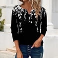thumbnail image 2 of Dyfzdhu Long Sleeve T-shirt For Women Button Long Sleeve T Shirt Round Neck Casual Tunic Top Casual Top, 2 of 5