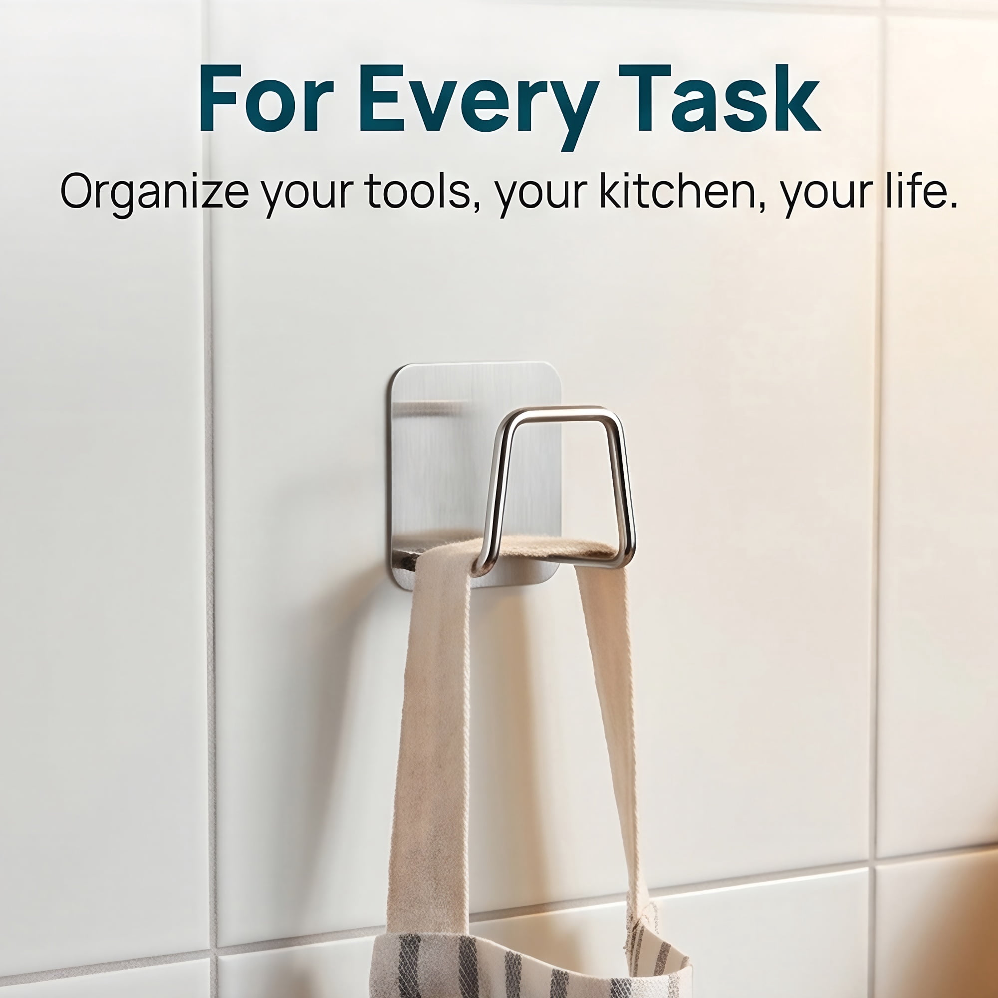 Unique Bargains Utility Hooks 8Pcs Metal Durable Wall Hooks for Kitchen Silver