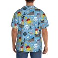 thumbnail image 3 of Fuzoiu Pirate Marine Animals Print Men's Casual Short,Men's Short Sleeve Shirt,Mens Casual Button Down Shirts,Cuban Collar Summer Shirt for Beach, Vacation, and Outdoor Activities-X-Large, 3 of 5
