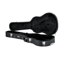 Gator Cases Hard Shell Wood Protective Case for 3/4 Size Acoustic Guitars, Black