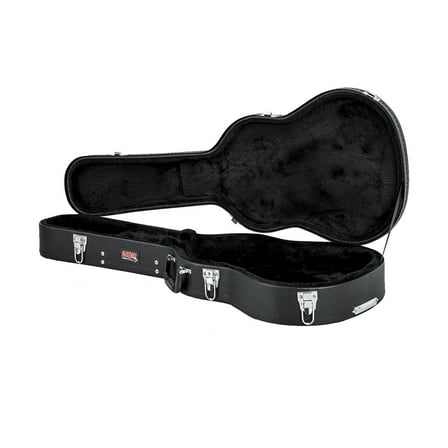 Gator Cases Hard Shell Wood Protective Case for 3/4 Size Acoustic Guitars, Black