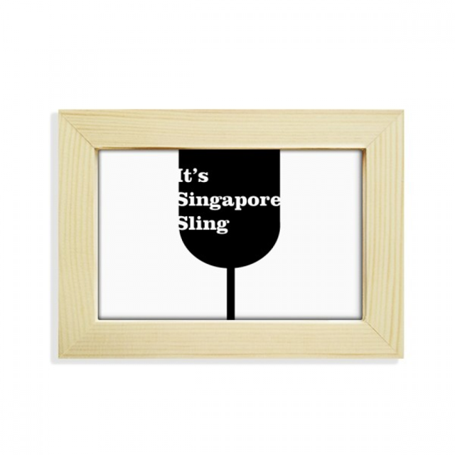 Silueta de Singapur Sling Cocktail Escritorio de madera Arte Pintura 5x7 pulgadas marco de foto foto