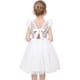 thumbnail image 1 of Vestido de Niña Encaje Blanco Cuello en V Manga con Volantes Tul Vestido de Boda de Noche 6 Años, 1 of 7