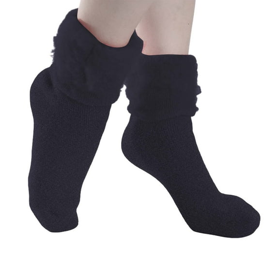 Hontri Sock Slippers in Sale, Women's Fashion Multicolor Solid Color Comfort Socks Winter Fleece Warm Socks Grip Socks Black