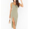 thumbnail image 1 of Vestido sin mangas con abertura, cintura alta, ajustado, sin espalda, correa gruesa, cuello extendido, vestido elegante con abertura para mujer para primavera y verano, 1 of 6