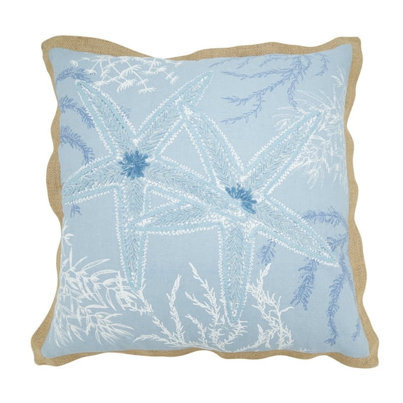 Saro Lifestyle Sandy Shoreline Starfish Throw Pillow Cover
