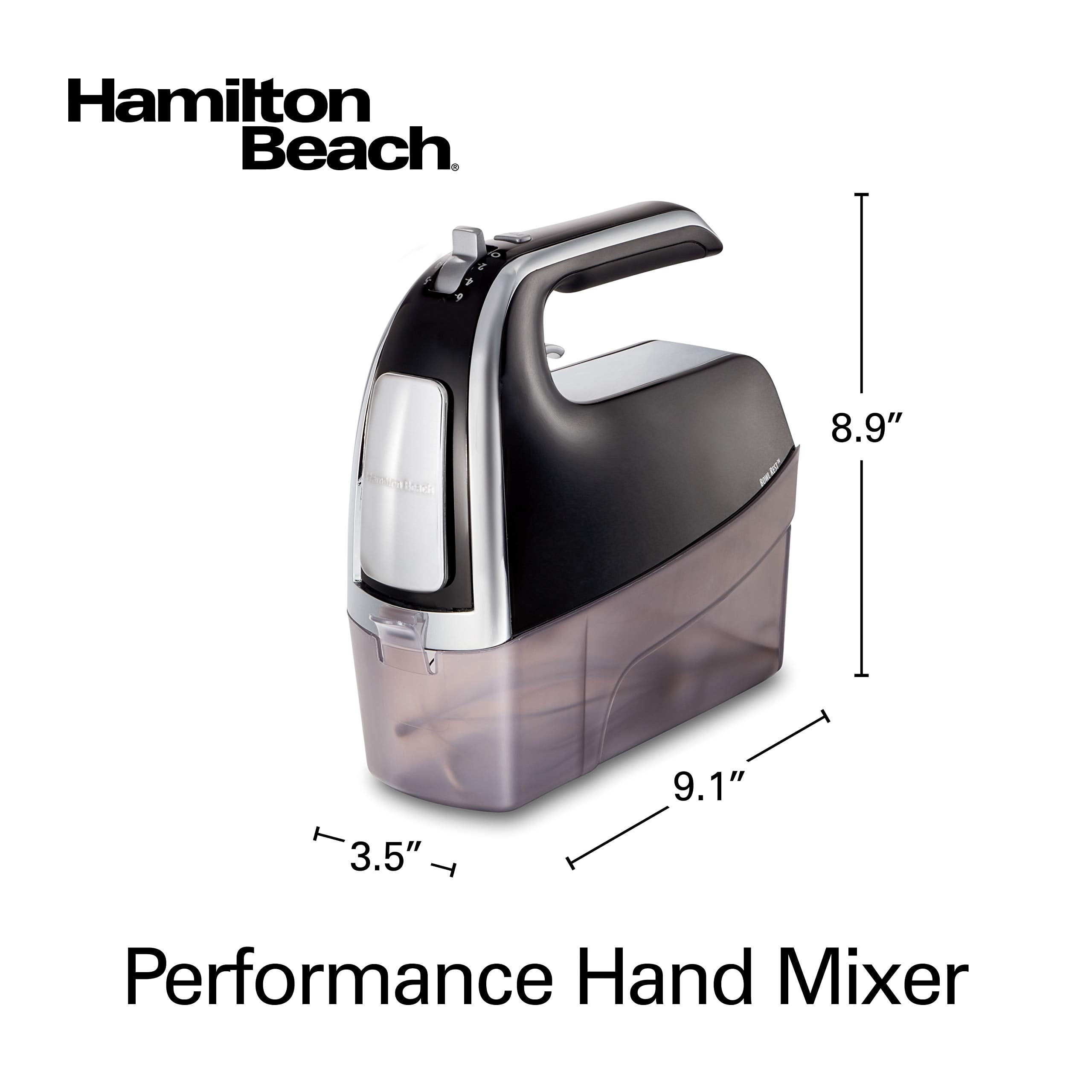 Hamilton Beach® Black 6 Speed Hand Mixer with Snap-On Case - Bed Bath &  Beyond - 16201371