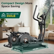Pooboo Silent Magnetic Elliptical Bike Stationary Exercise Machine for Home Gym Cardio Workout 250lb