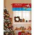 thumbnail image 3 of Senta Claus Surfing Christmas Kitchen Curtain Valance, Window Curtain Valance Rod Pocket, 1 Panel Valances Window Treatment for Living Room Bedroom Bathroom Cafe Xmas Decor (54x18 Merry Chrismas Red), 3 of 6