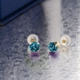 thumbnail image 4 of Gem Stone King 10K Yellow Gold London Blue Topaz 4-prong Stud Earrings for Women and Men | 1.10 Cttw | Gemstone November Birthstone | Round 5mm, 4 of 4