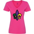 thumbnail image 3 of Inktastic Fleur De Lis Mardi Gras Holiday Women's V-Neck T-Shirt, 3 of 5
