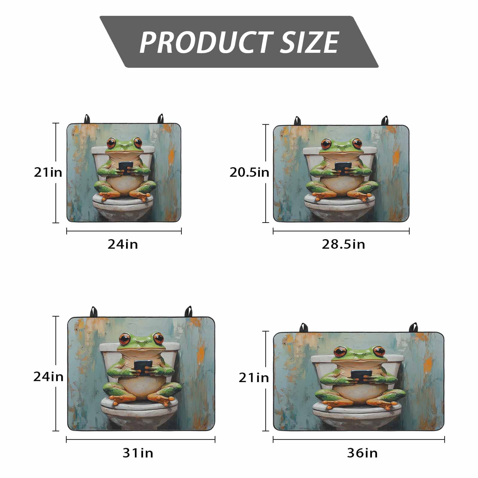 Bathroom Frog Stove Top Cover for Electric Stove, Heat-proof & Non Slip Glass Top Stove Cover Protector, Toilet Animals Vintage Kitchen Flat Cooktop Rubber Mat 24x21 Inches