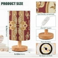thumbnail image 3 of Gold Red Mandala Bedside Desk Lamp LED Table Nightstand Lamps Warm Light Fabric Lampshade for Home Bedroom Office Living Room Decor, 3 of 7