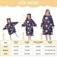 thumbnail image 3 of Dailycode Wearable Blanket Hoodie Oversized Sherpa Flannel Blankets with Pocket for 3-14 Year Old Cartoon Planet and Star, 3 of 7