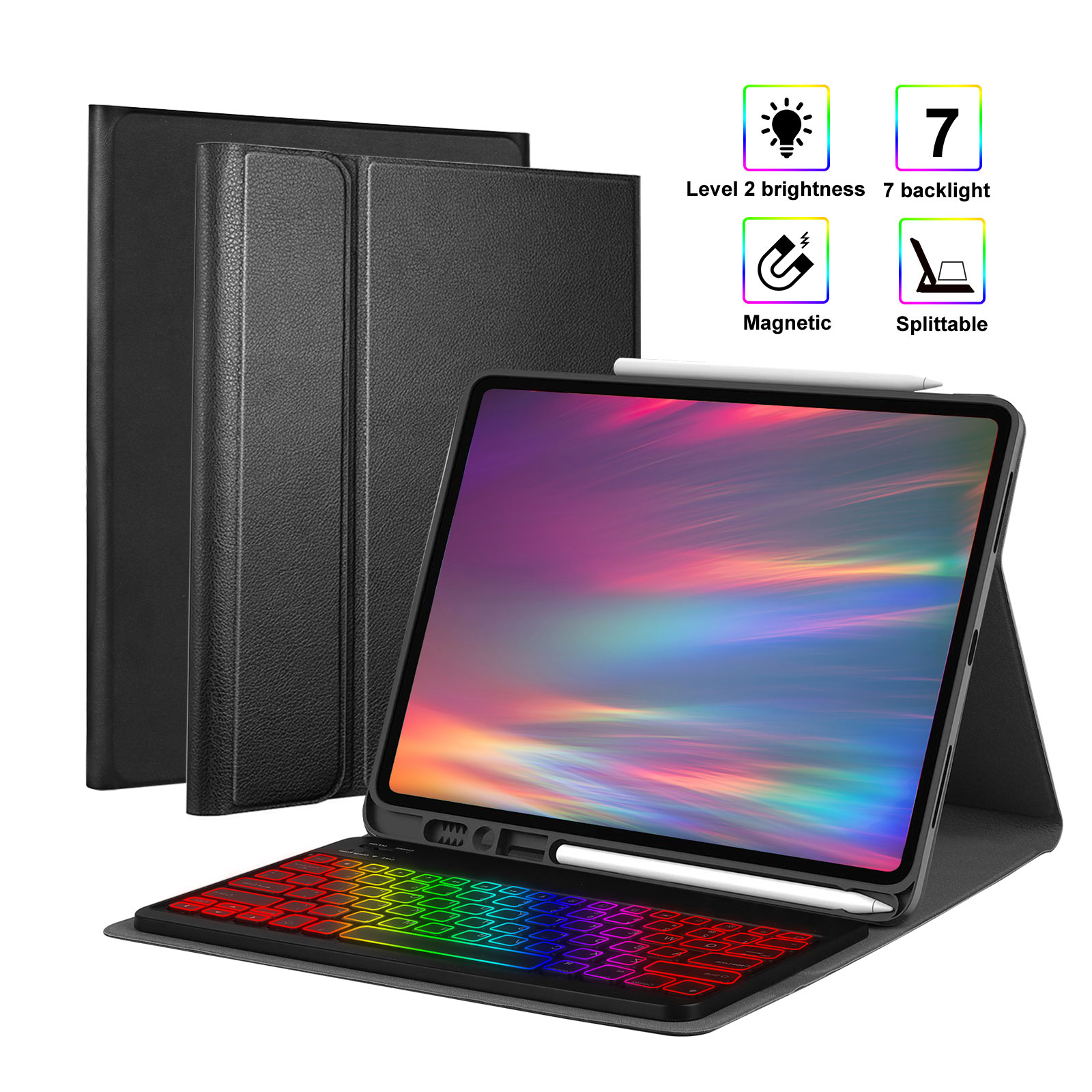 Keyboard Case For Ipad Pro 12 9 4th Generation Eeekit 7 Colors Backlit Detachable Wireless Keyboard Slim Leather Smart Cover For Ipad 12 9 Inch 3rd Gen 18 Built In Pencil Holder Walmart Com Walmart Com