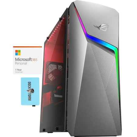 ASUS GL10DH-PH552 Gaming/Entertainment Desktop PC (AMD Ryzen 5 3400G 4-Core  NVIDIA GeForce GTX 1650  32GB RAM  Win 10 Home) with Microsoft 365 Personal   Dockztorm Hub (Refurbished)