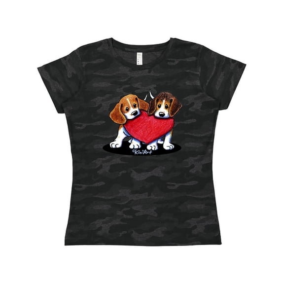 Inktastic Beagle Heartfelt Duo Women's T-Shirt