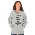 thumbnail image 3 of Should Have Taken Blue Pill Nerdy Zip Up Hoodie Men's Women's Brisco Brands X, 3 of 6