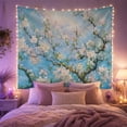 thumbnail image 2 of Almond Blossoms on Sunlit Layered Blue Sky, Serene Illustration for Art Lovers, Botanical Wall Art, Housewarming Gift, Tapestry Wall Hanging for Studio and Living Room, 2 of 7