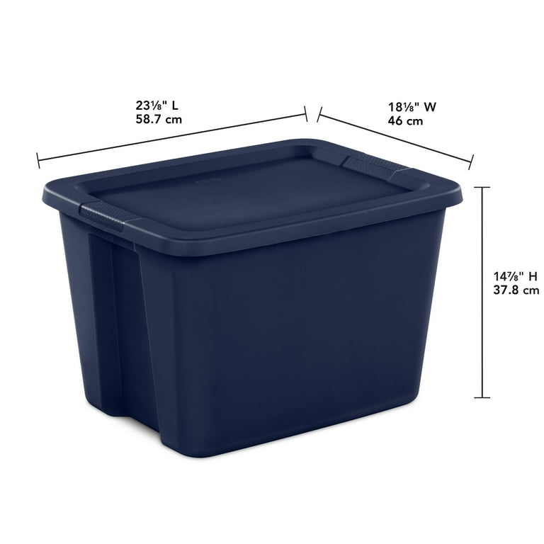 Sterilite 18 Gallon Tote Box Plastic, Blue Cove, Set of 8