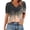 10 Brown, variant on Women's Pleated Puff Sleeve Tops Summer V Neck Tunic Shirts Loose Curved Hem Blouses Dressy Casual S-2XL