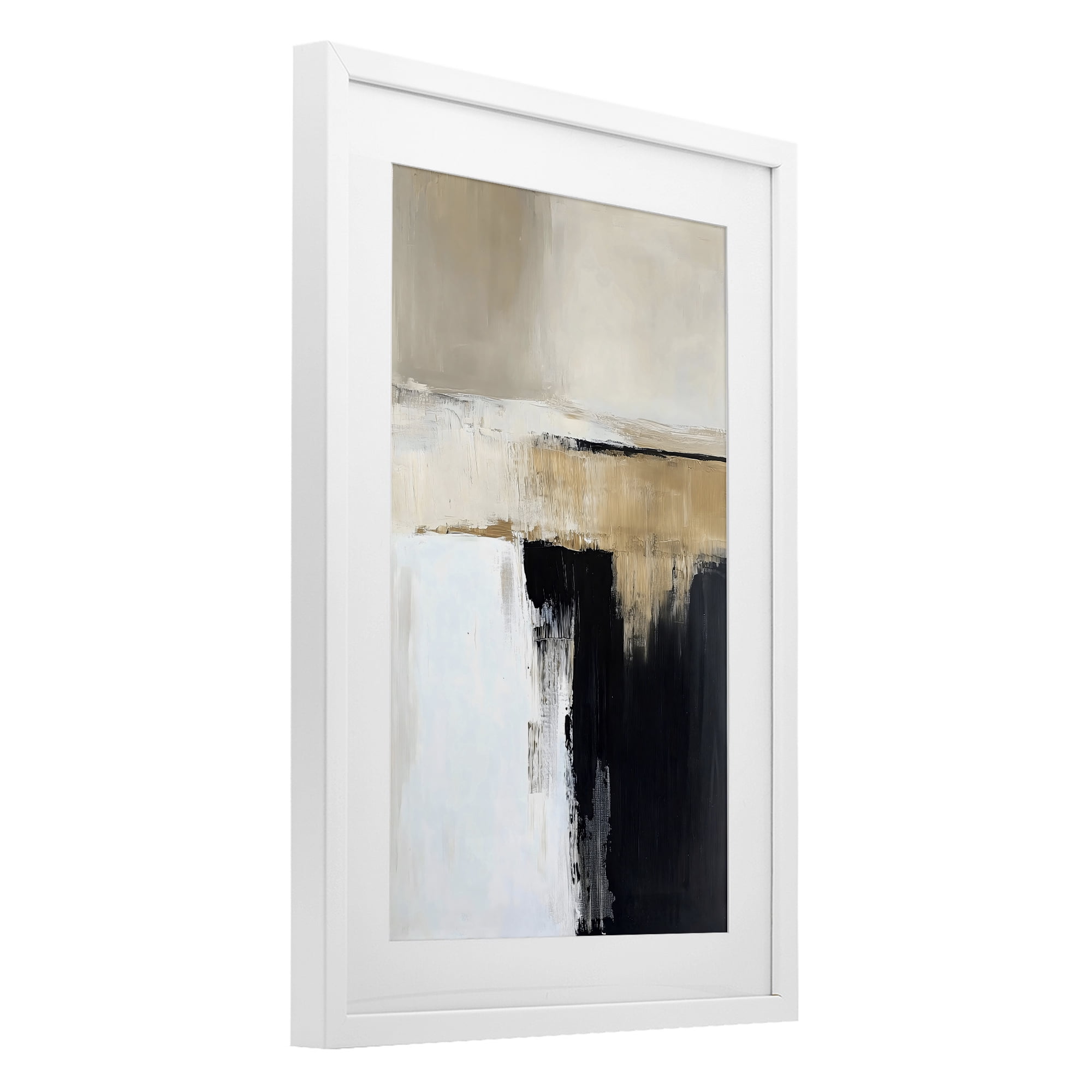Stupell Industries Desert Horizon Muted Abstract White Framed Print Under Glass, design by Gina Kelly
