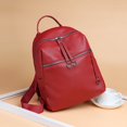 thumbnail image 3 of DEBGFS Women Backpack Tide Bag Wild Soft Leather Student Bag Simple Backpack,red, 3 of 3