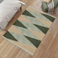 thumbnail image 2 of Casavani - 10'x10' Square Area Rugs for Living Room & Dining Room Handblock Printed Green Cotton Dhurrie, 2 of 7