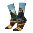 thumbnail image 1 of Balery Forest Meditating Gorilla Calcetas Largas con Estampado para Hombre y Mujer – Suaves y Transpirables, Talla Única (US 5-11), 1 of 6