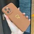 thumbnail image 6 of Compatible with iPhone 13 Pro Max Case 6.7", Slim Soft Silicone Cute Plated Heart Pattern Full Camera Protection Shockproof Phone Case for Women Girls (Brown), 6 of 12