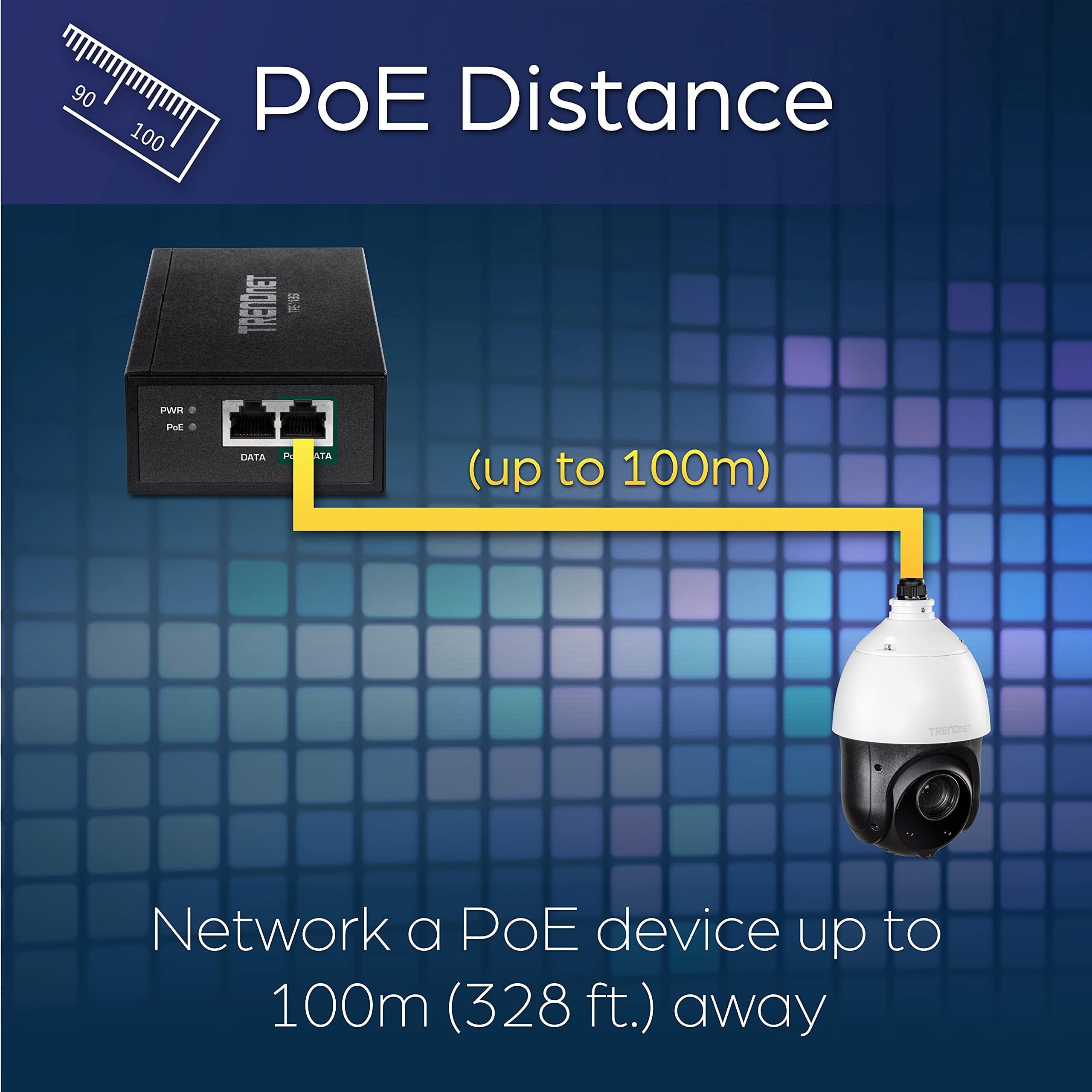 TRENDnet TPE-119GI Gigabit PoE Injector, 95W PoE++ Injector with 802.3bt Auto-Sensing and 100 m Range
