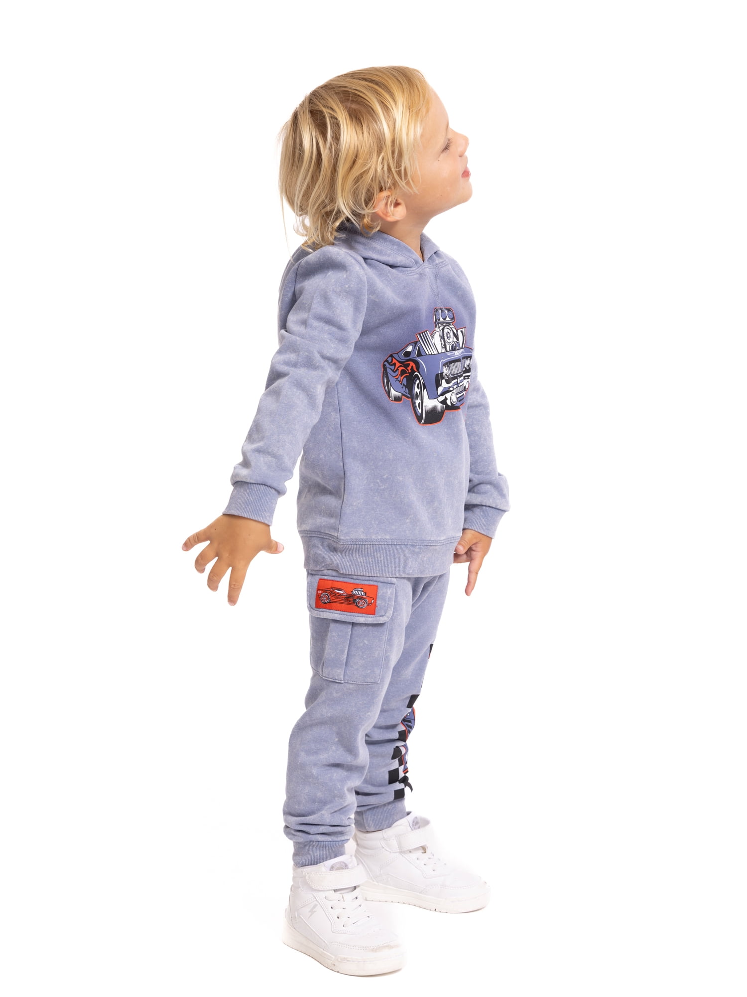 Hot Wheels Toddler Boys Hooded Graphic Sweatshirt and Jogger Pants Set, 2-Piece, Sizes 12M-5T