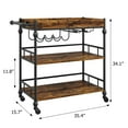 thumbnail image 2 of Bar Cart, Bar Carts for The Home, 3 Tier Bar Cart with Wheels, Portable Home Bar & Serving Carts, Rolling Cart with Wine Rack and Removable Tray for Living Room, Kitchen, Dining Room, 2 of 9