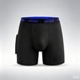 thumbnail image 2 of Yyeselk Mens Long Leg Athletic Boxer Briefs with Side Pockets Anti-Chafing Breathable Comfy Underwear Blue L, 2 of 5