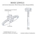 thumbnail image 6 of Rosec Jewels Diamond Engagement Ring - Oval Lab Diamond Ring 1ct - 6x8 mm - EF-VS Grade Certified, 14K White Gold, US 3.50, 6 of 7