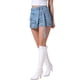 thumbnail image 4 of Falda de mezclilla para mujer INSPIRE CHIC, skort con cremallera decorativa, estilo Y2K, de cintura alta, falda corta de mezclilla tipo envoltura, 2XL, azul grisáceo, 4 of 6