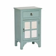 thumbnail image 3 of heather ann creations single door/drawer wooden cabinet with 4 square mirrored inserts, 30" x 18", woodgrain, 3 of 6
