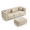 Beige, variant on QuzyAor 61.8" Faux Leather Loveseat & Ottoman, 2 Seater Button Tufted Sofa Couch with Gold Legs & 2 Pillows, Beige for Living Room Office Apartment