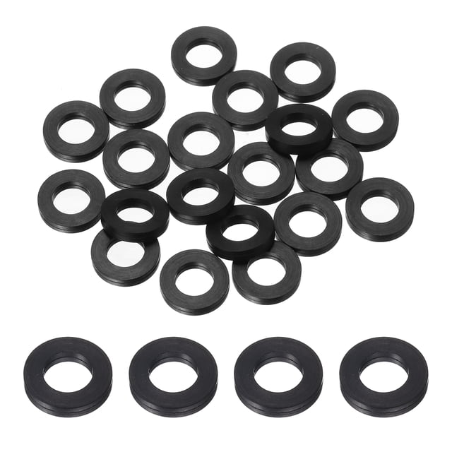 Uxcell 20 Pcs Arandelas de Caucho, Sellos de O-Ring de 1/4 de Pulgada, Arandelas de Plomería, Arandelas para Manguera de Jardín para Grifo, Cabezal de Ducha, Sello de Manguera de Jardín, Negro