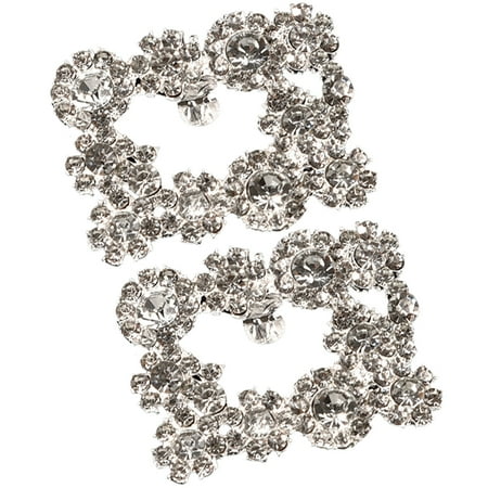 OUNONA Shoe Accessories Jewelry Rhinestone Decorative Bride Women s Silver