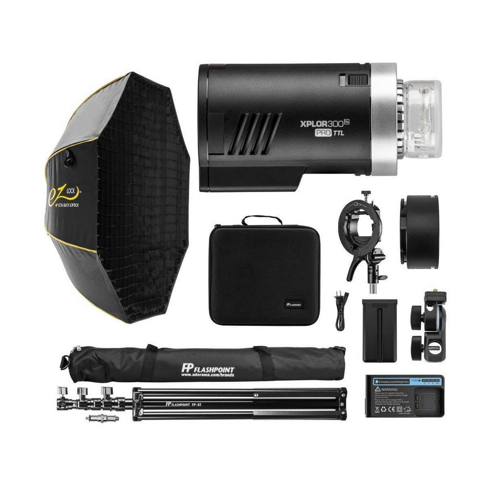 Flashpoint XPLOR 300 Pro TTL R2 BatteryPowered Monolight Kit with Glow