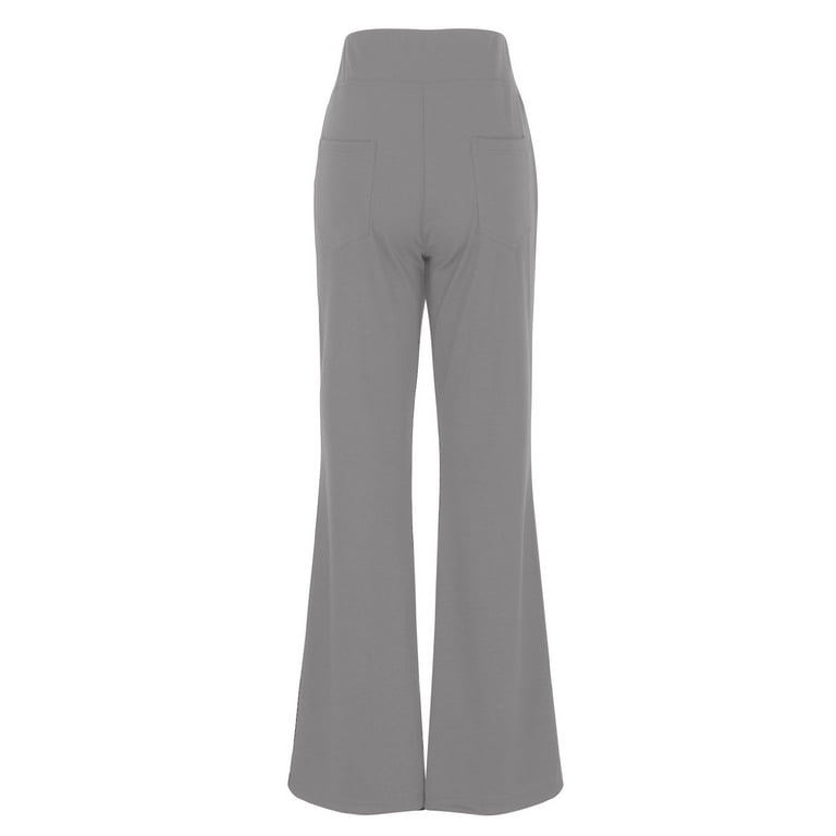 Womens Travel Pants High Waisted Wide Leg Dress Pants Flowy Trousers With  Back Pockets 4-Way Stretch Polyester And Spandex Fabric For Business Casual 
