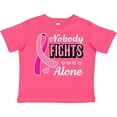 thumbnail image 3 of Inktastic Breast Cancer Awareness Nobody Fights Alone Pink Ribbon Boys or Girls Toddler T-Shirt, 3 of 5