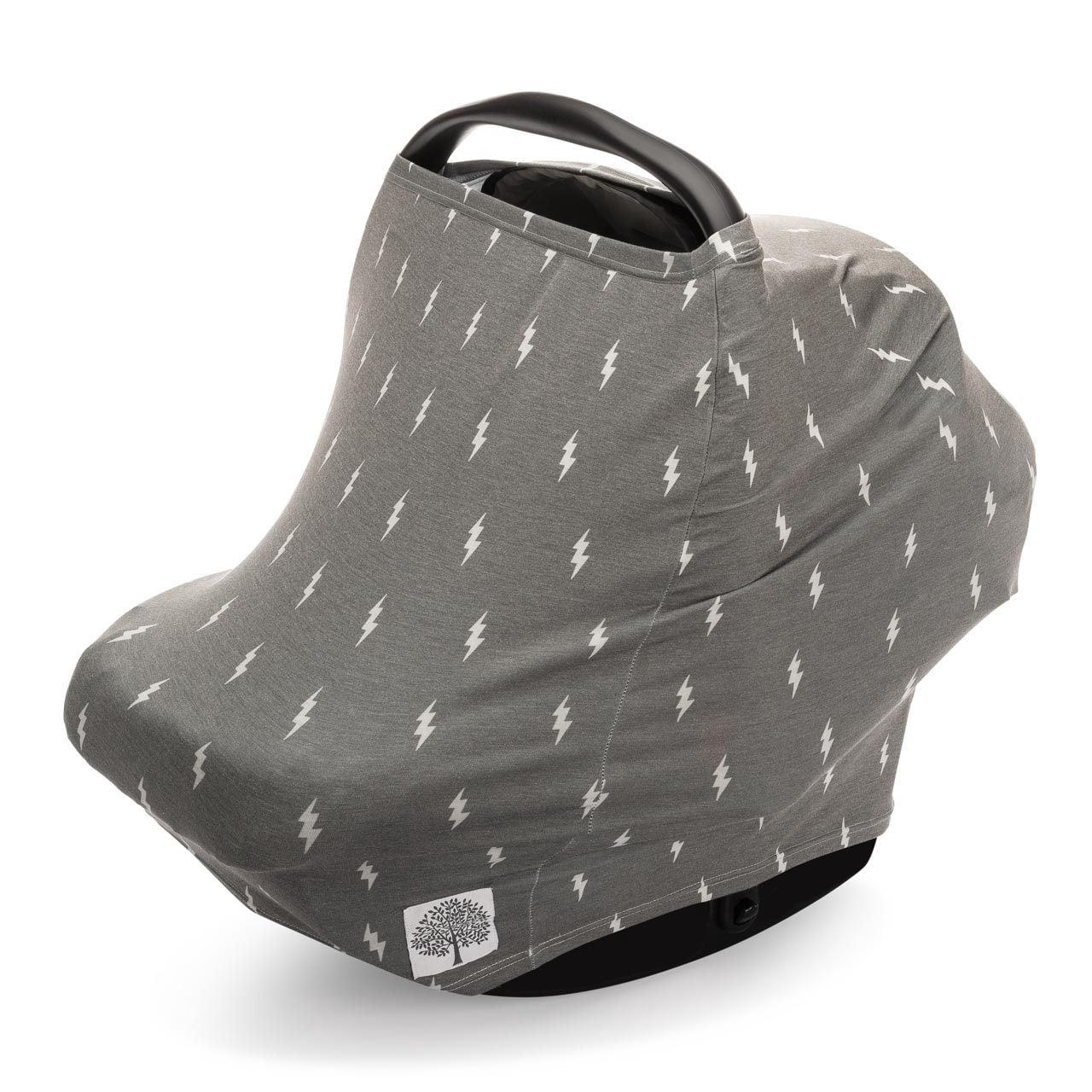Parker Baby 4-in-1 Unisex Car Seat Cover - Nursing, Car Seat, Grocery Cart, & High Chair Cover - Storm