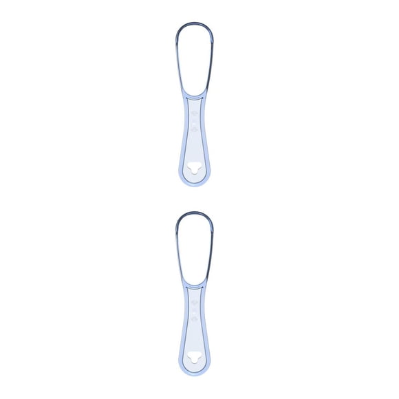 Soidarity Limpiadores de lengua, raspador, herramienta de cuidado, cepillo de higiene, cepillo de recubierto de un lado Unisex Simple de Azul claro 2Conjunto