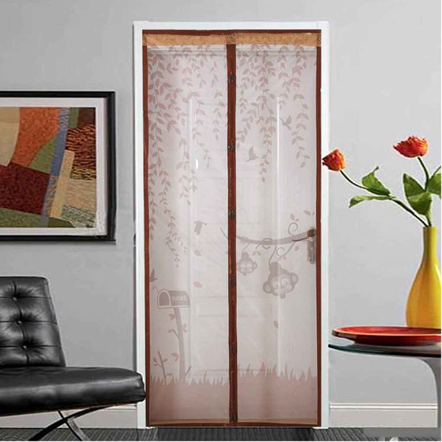 Puerta de cortina de red de malla de mosquito magnética duradera Proteger de insectos 90 * 210cm / 100 * 210cm Advancent JJ8293-08B