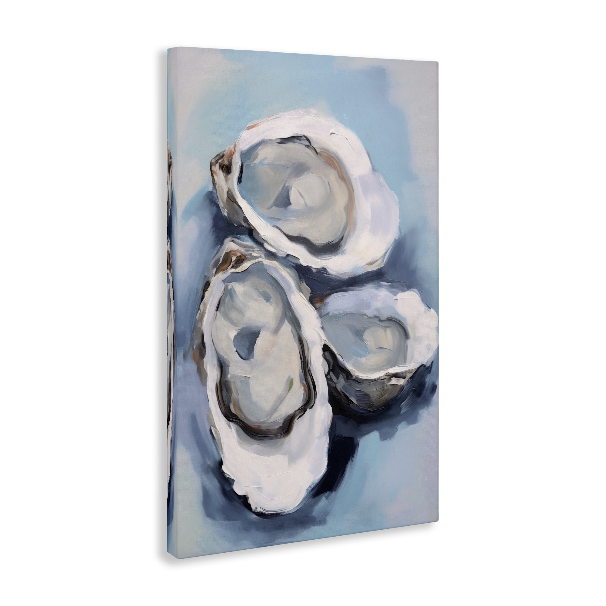 Stupell Industries Three Oyster Seashells Animals & Insects Painting Gallery Wrapped Canvas Art Print Wall Art, 24 x 36
